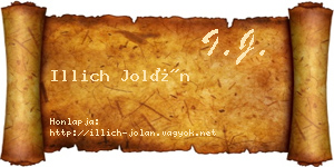 Illich Jolán névjegykártya